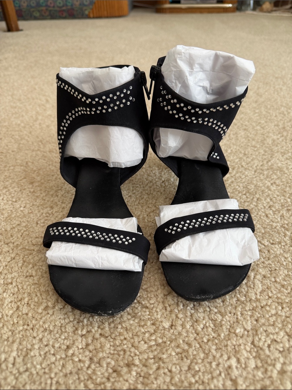 Onex Black and silver Studded Dance Shoes